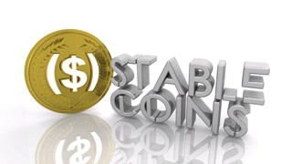 Stablecoins Cryptocurrencies Stable Market Price Value Coin Currency 3 D Animation