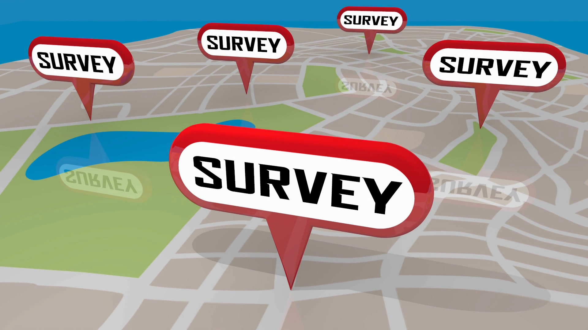 Survey Responses Map With Pins Research Data Stock Motion Graphics SBV