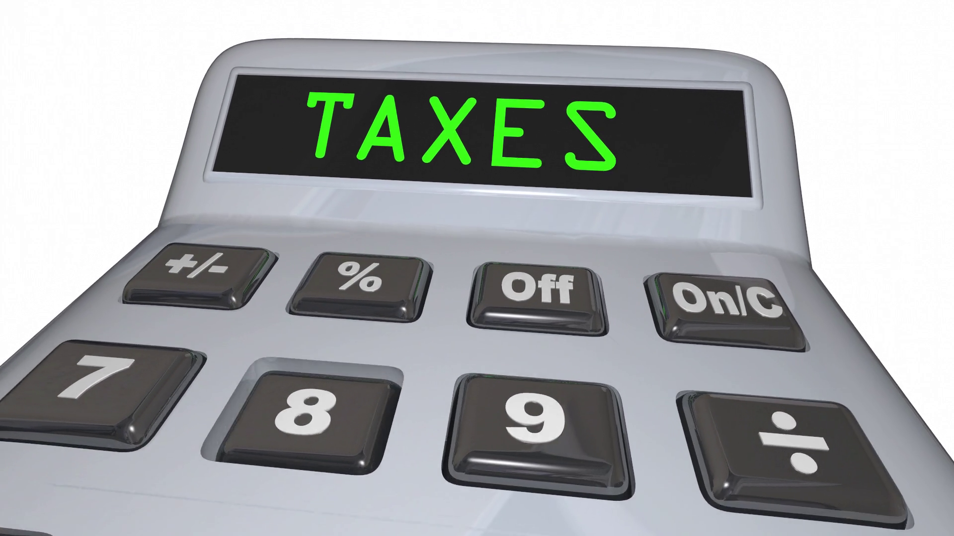 Taxes Word Calculator Accounting Fees 3 D Animation Motion Background