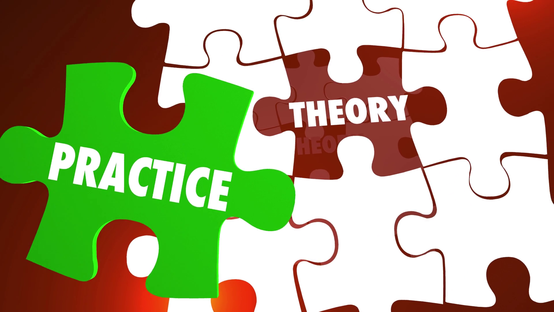 Theory Vs Practice Puzzle Pieces Reality 3 D Animation Motion ...