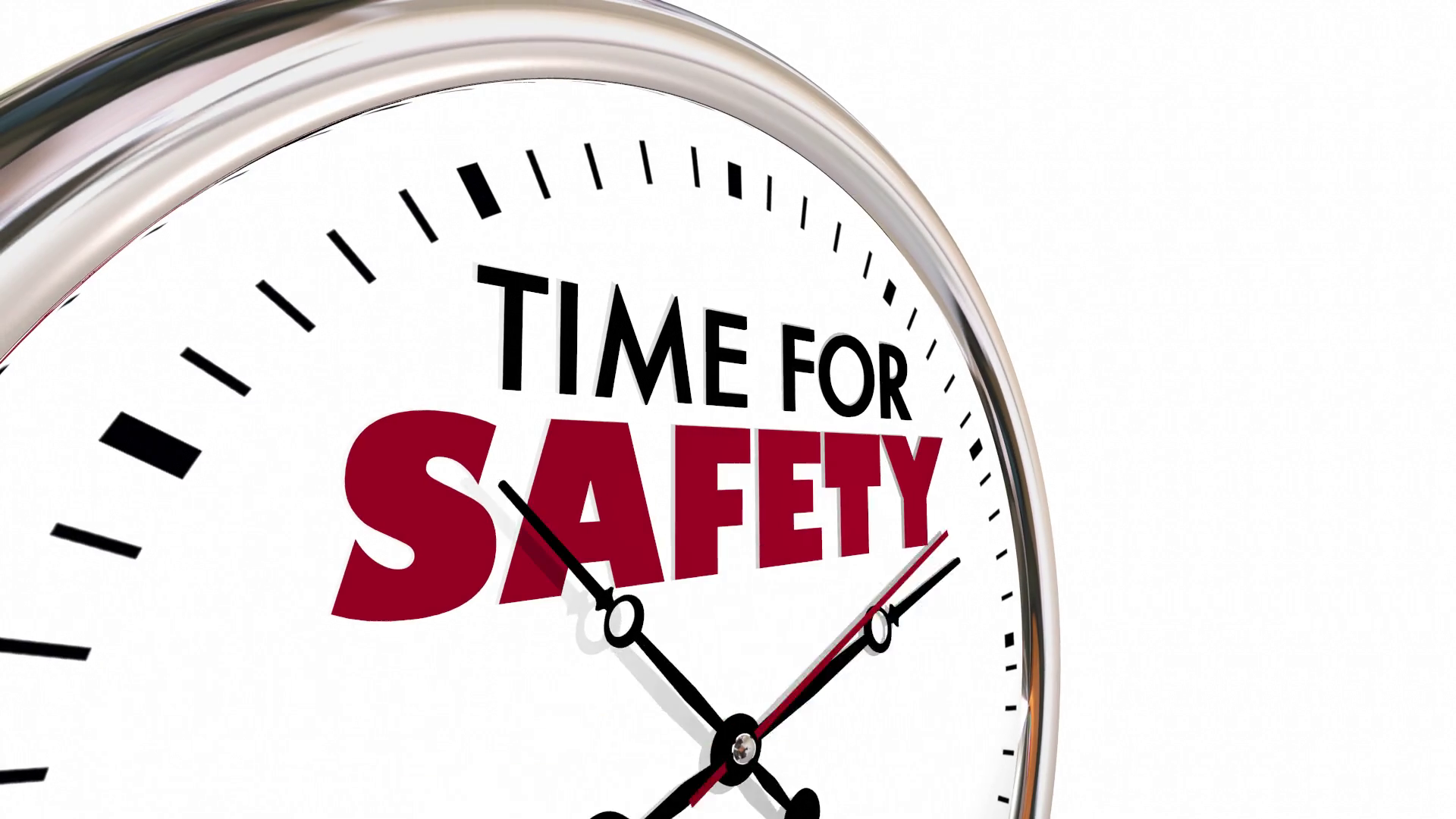 Time For Safety Clock Security Protection Steps 3 D Animation Motion