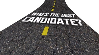 Whos The Best Candidate Right Person For Job Road Question Mark 3 D Animation