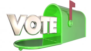 Vote Absentee Ballot Election Word Mailbox 3d Animation