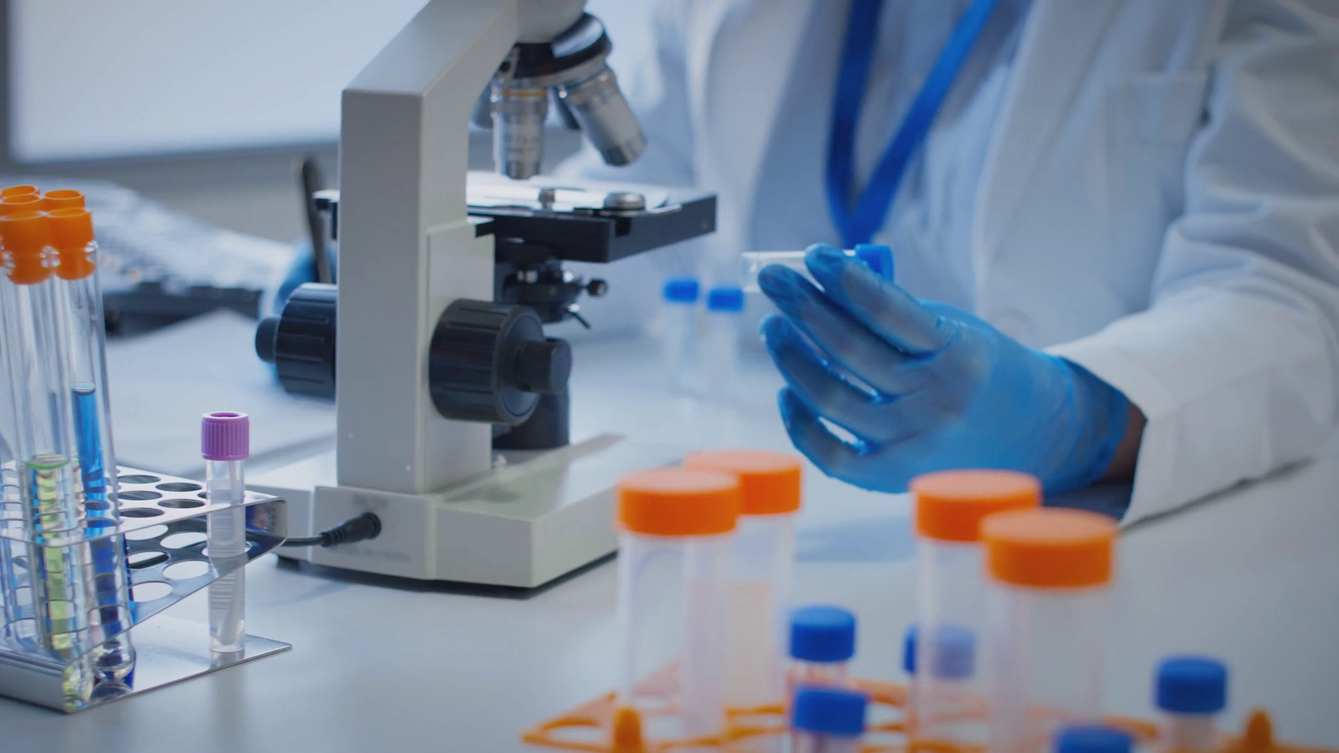 Close Up Of Scientist Wearing White Coat Stock Footage SBV-346796219 ...