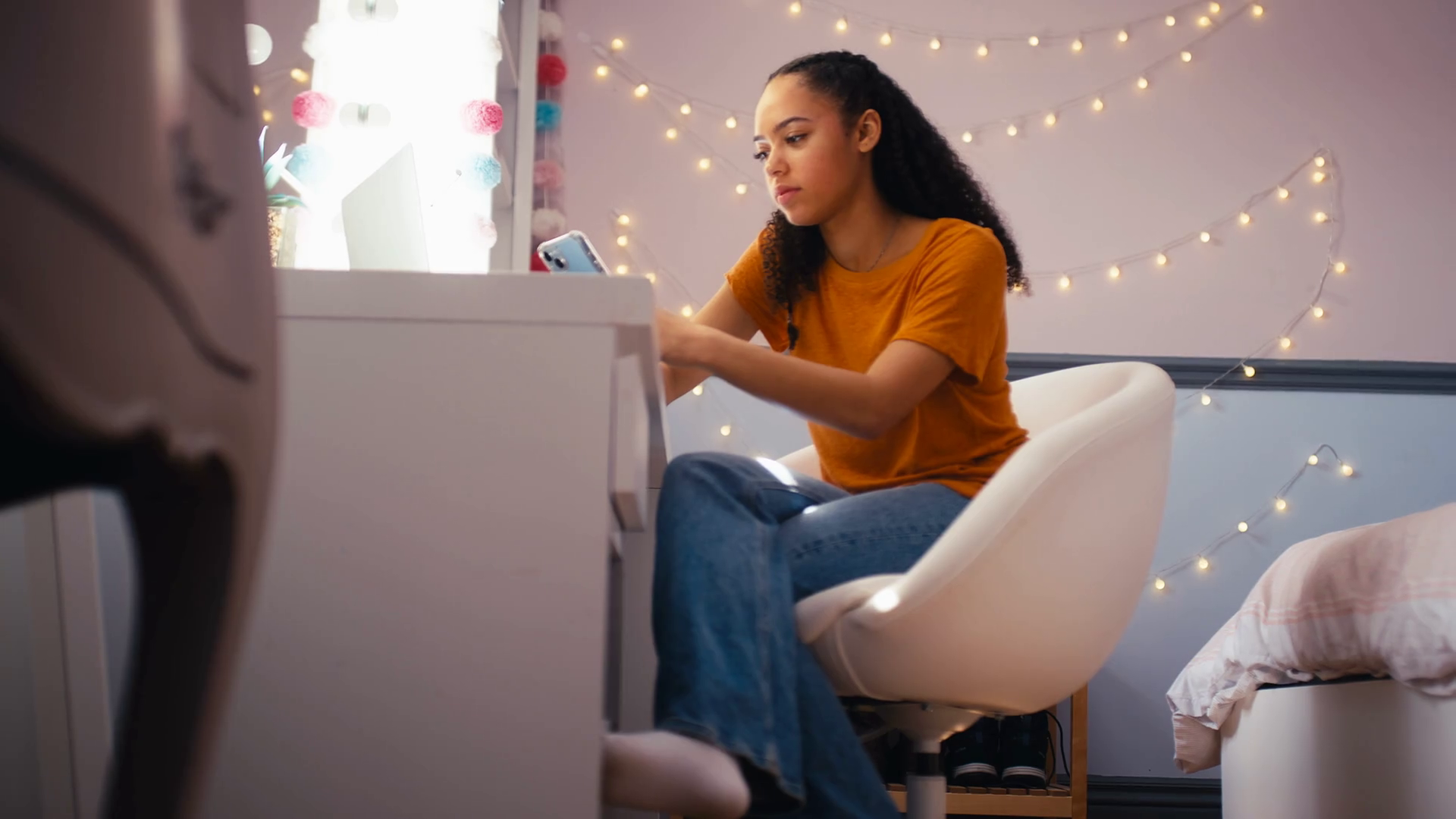 Stressed Teenage Girl At Home In Bedroom Stock Footage SBV-348726326 ...