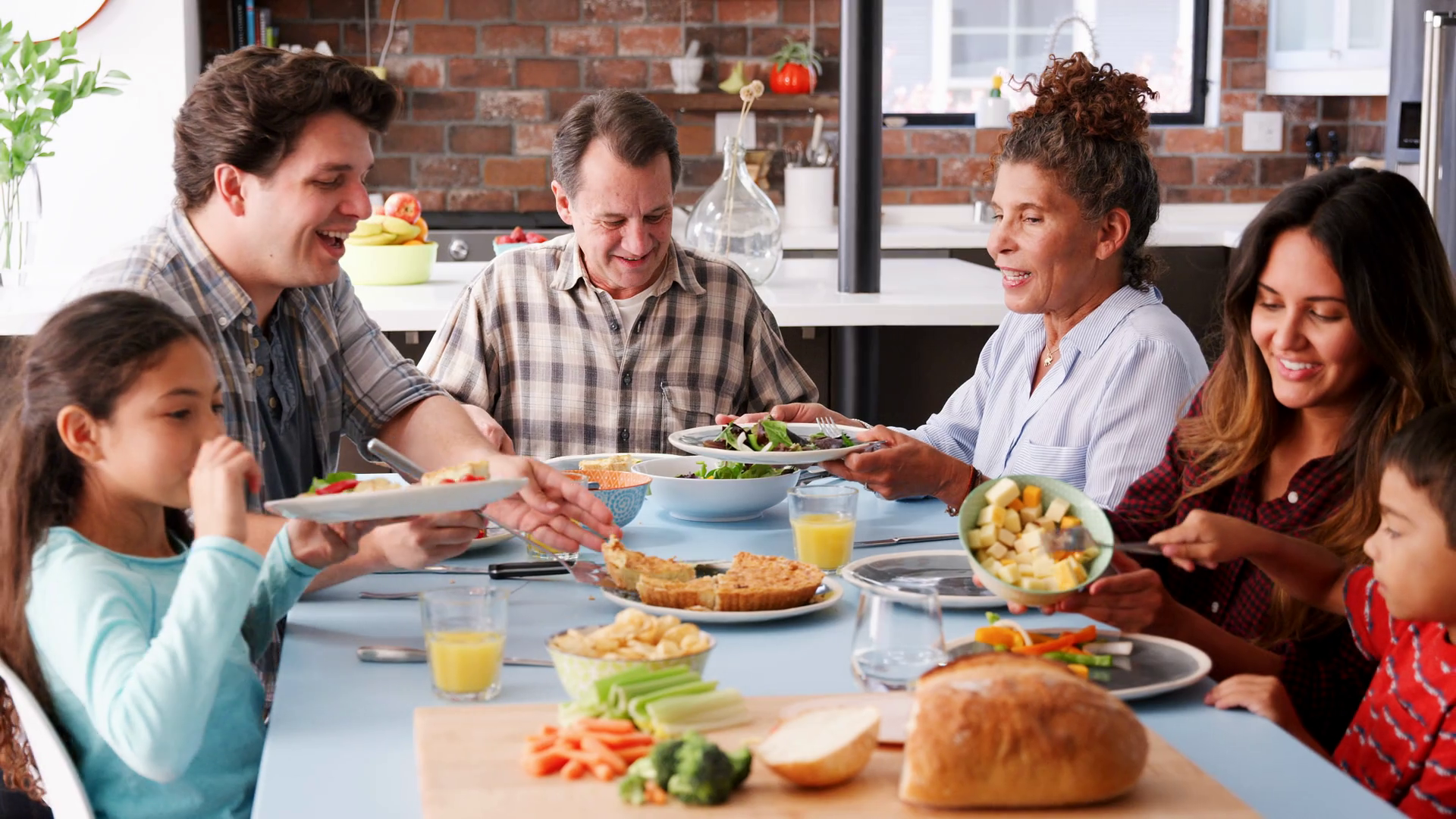 Families Dining Together