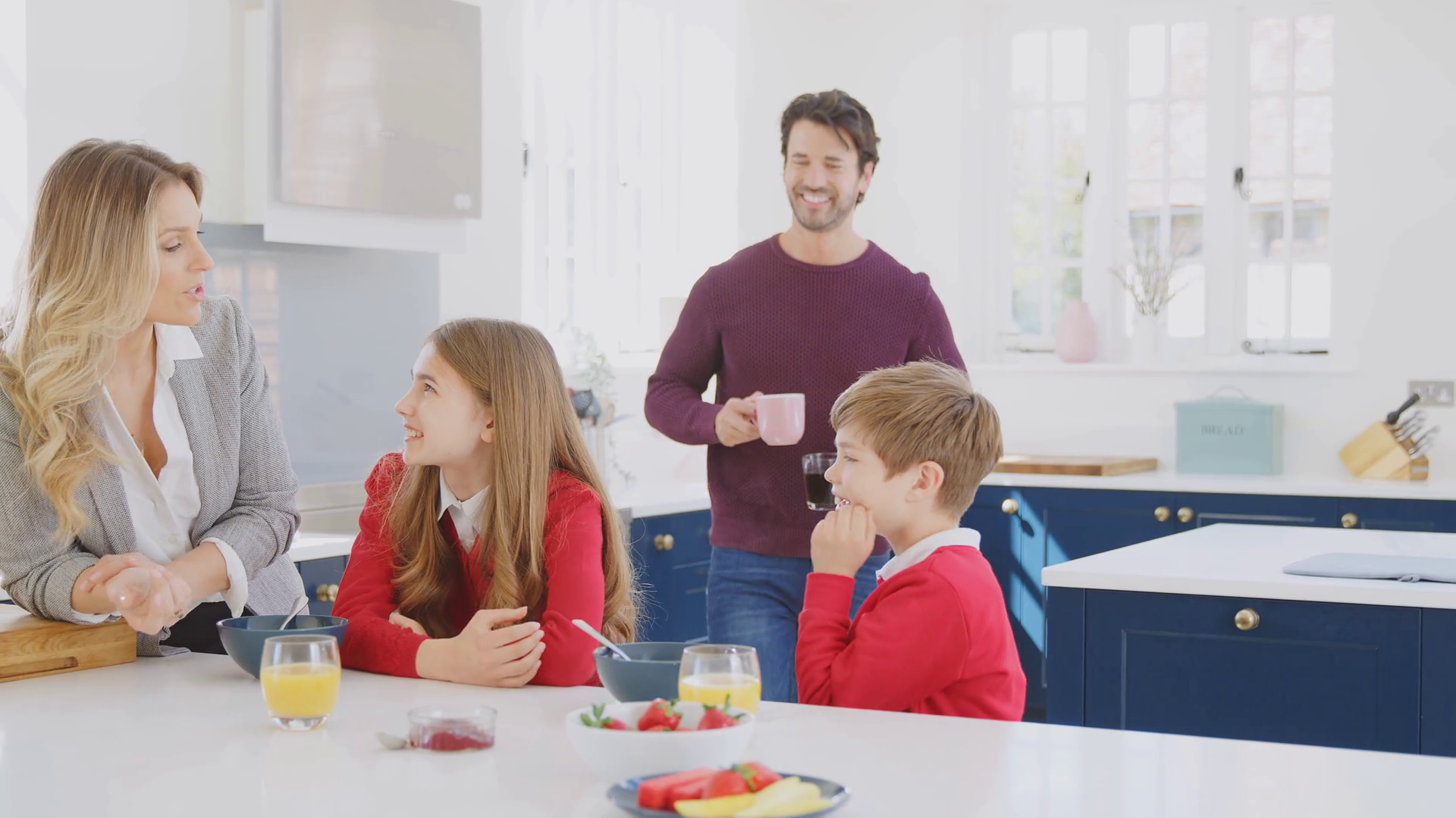 Parents Helping Children In School Uniform Stock Footage SBV346572830