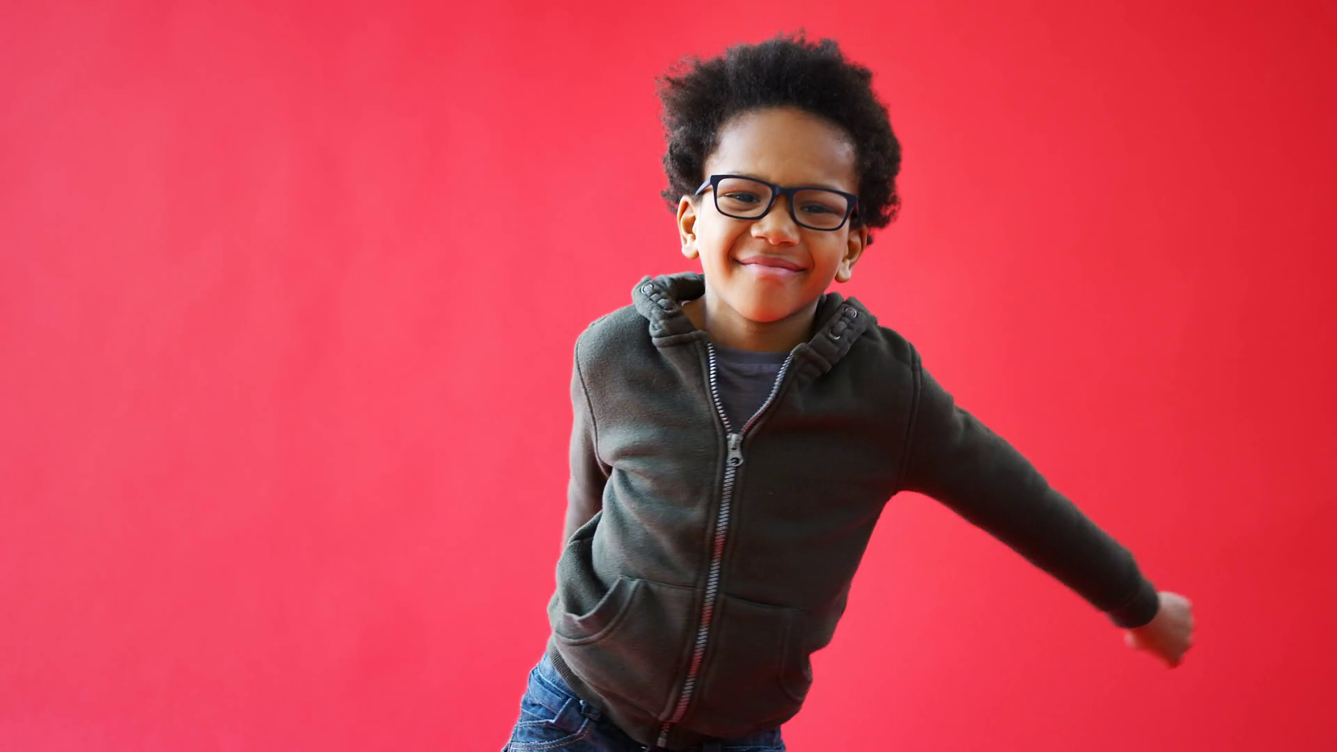 Young Boy Wearing Glasses Dancing Flossing Stock Footage SBV338726153