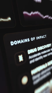 Domains Of Impact Card Highlighting Drug Discovery On A Quantum Computing Screen