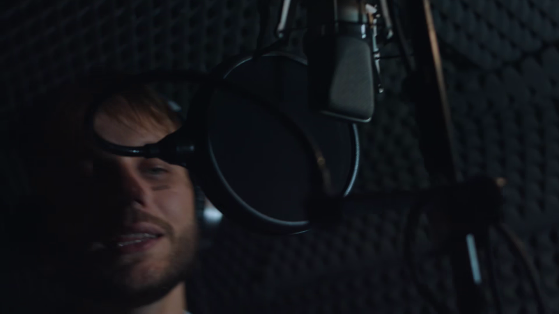 Male Rap Singer In Headphones Recording New Stock Footage SBV-353510748 ...
