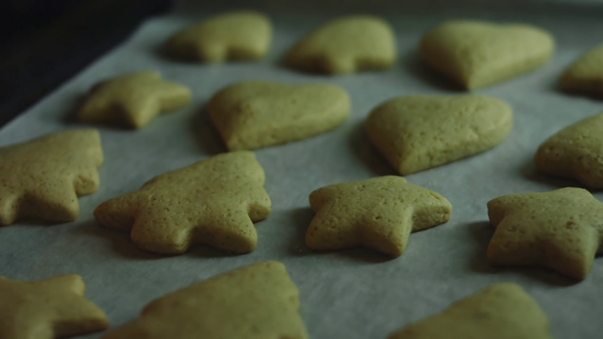 Christmas Gingerbread Cookies On Parchment Stock Footage SBV347219458 Storyblocks