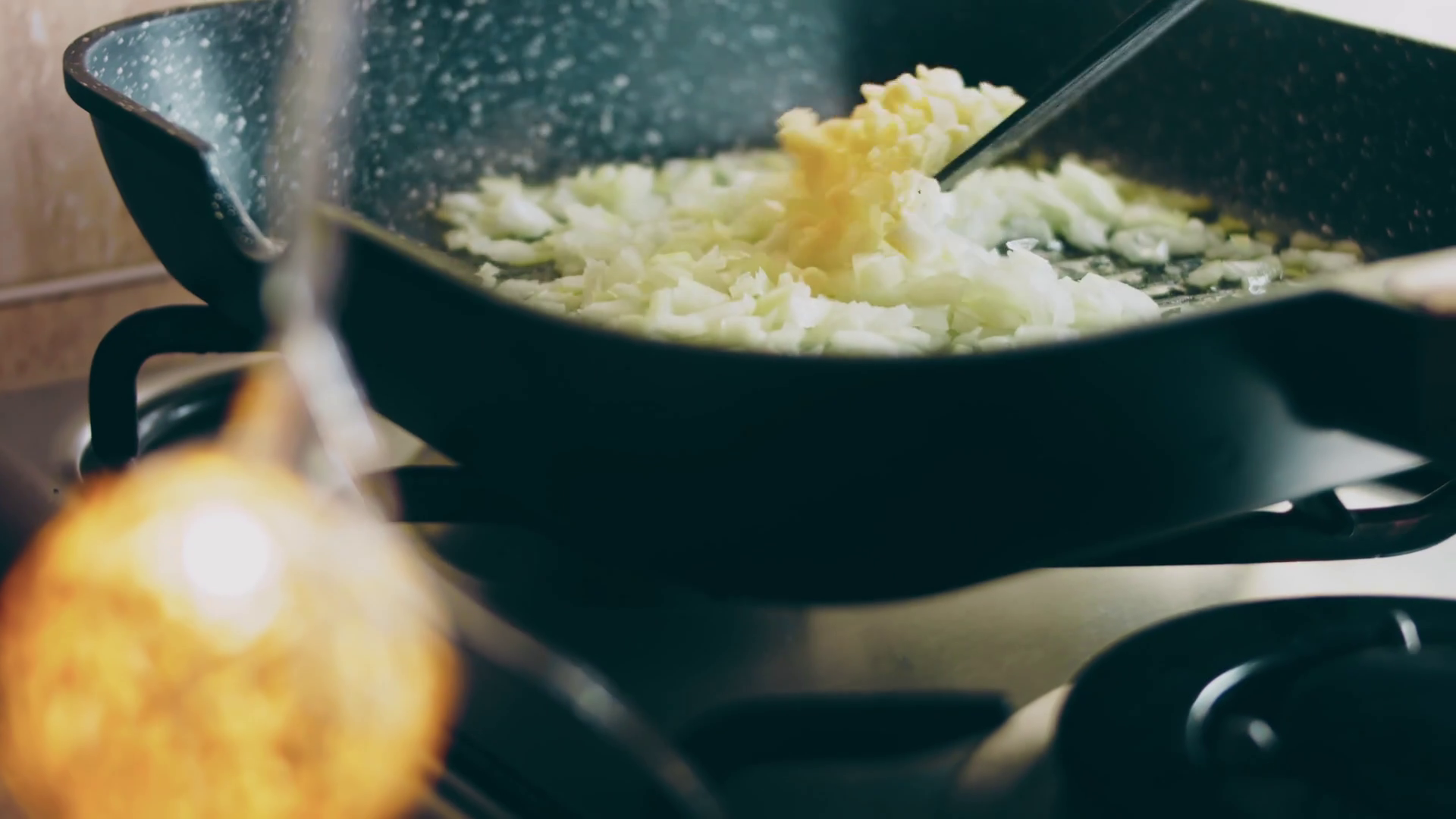 Fry Chopped Onion In Pan Fry Onions In Pan Stock Footage SBV347444637 Storyblocks