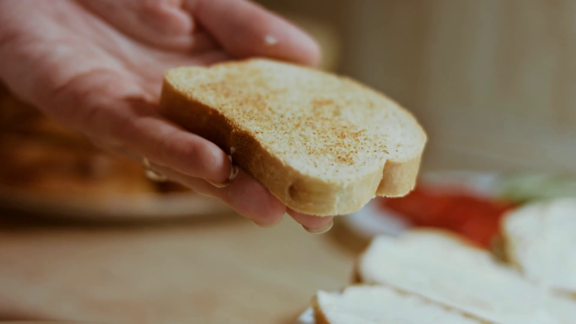 Hands Spread Mayonnaise On Bread Butter Stock Footage SBV347229513