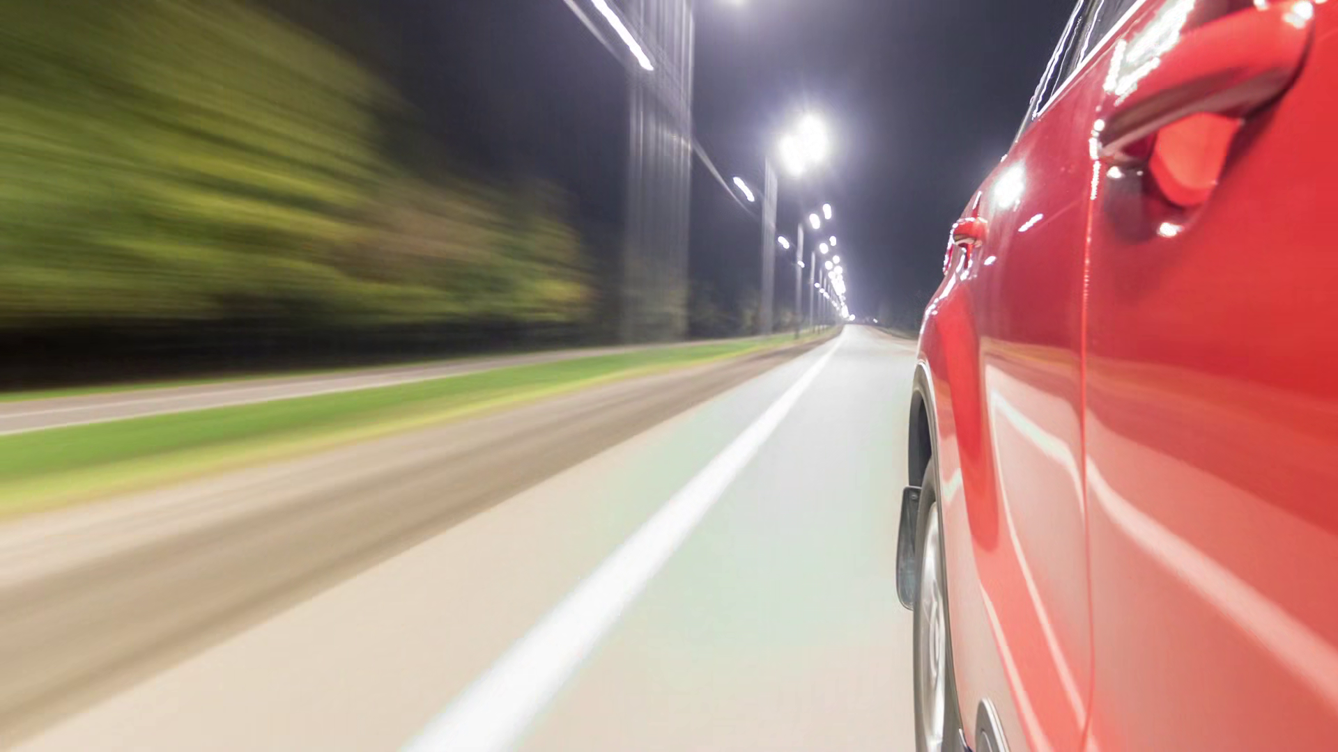 Drivelapse From Side Of Car Moving On Night Stock Footage SBV-353617134 ...