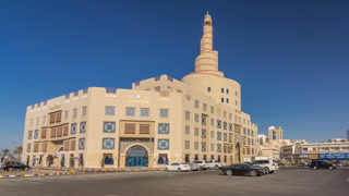 Qatar Islamic Cultural Centre timelapse hyperlapse in Doha, Qatar, Middle-East.