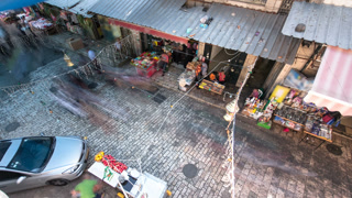 people walking in the market of the old city jerusalem timelapse.