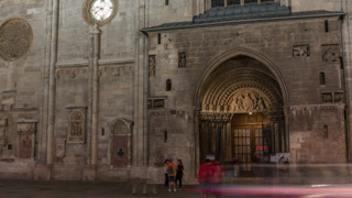 St. Stephen's Cathedral night timelapse hyperlapse, the mother church of Roman Catholic Archdiocese of Vienna, Austria