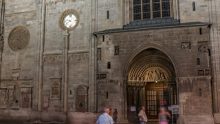 St. Stephen's Cathedral night timelapse hyperlapse, the mother church of Roman Catholic Archdiocese of Vienna, Austria