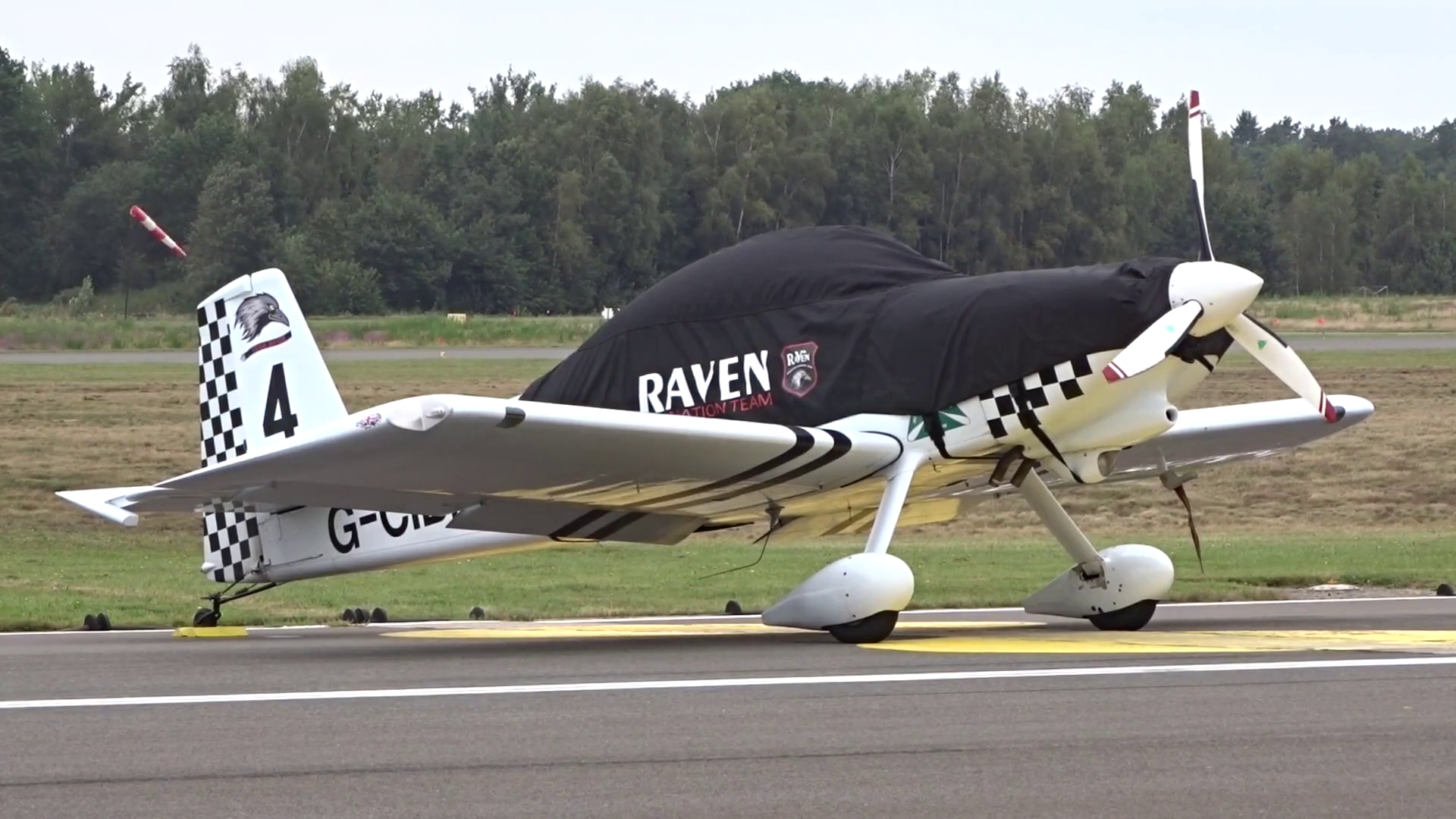Small Aircraft Team Raven Parked Cover Prior Stock Footage SBV ...