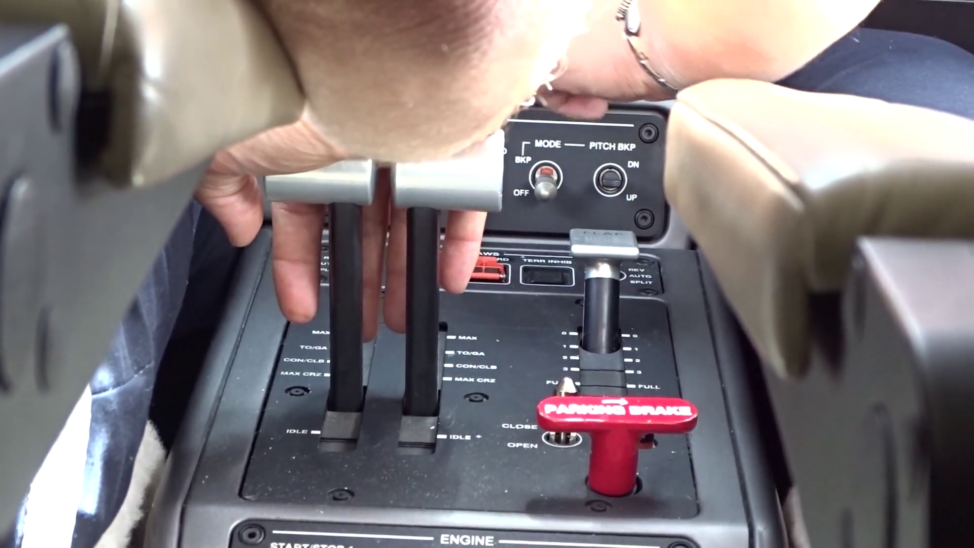 Pilot Placing Hand Throttle Ready Take Off Stock Footage SBV-352760953 ...