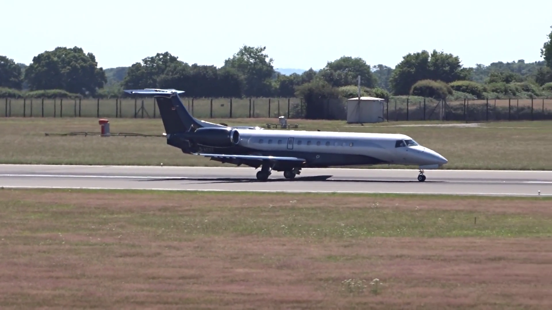 Private Jet Rolling Runway Landing Backlight Stock Footage SBV ...