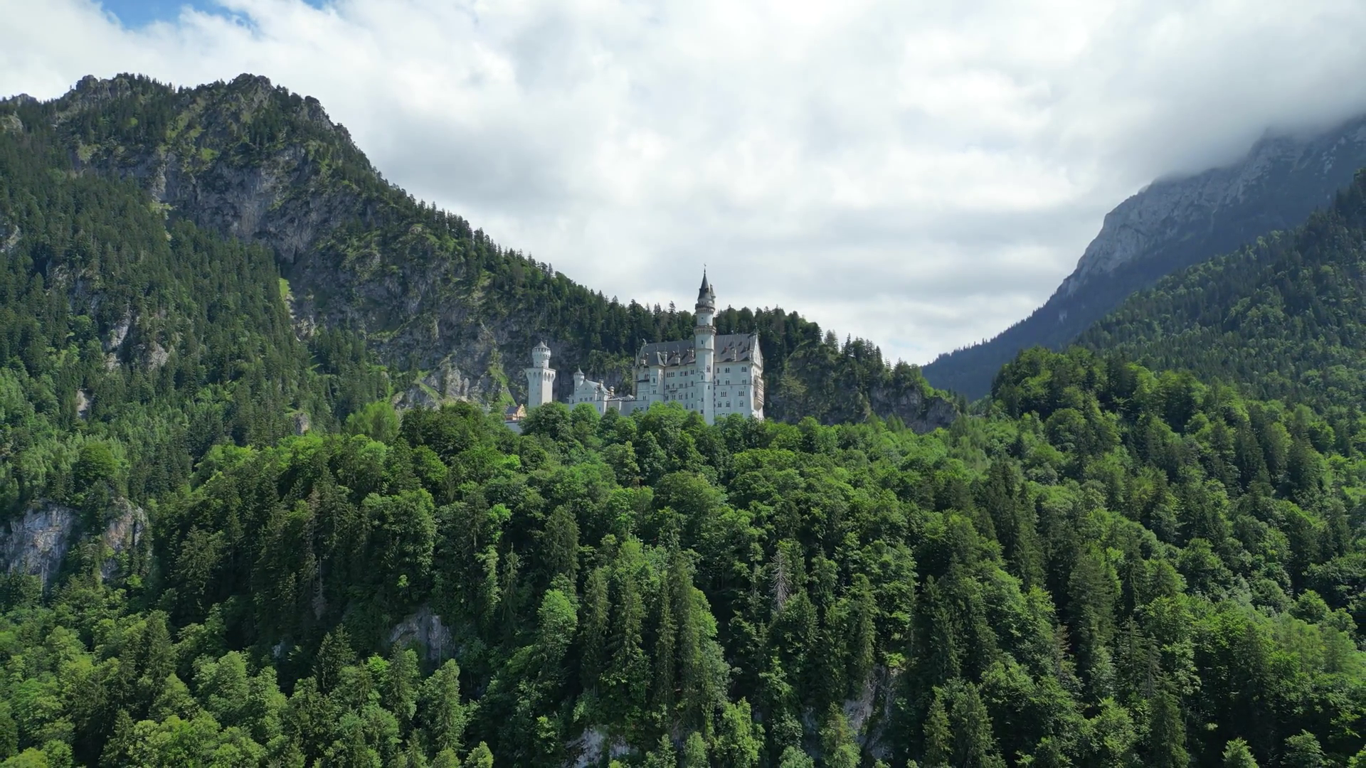 Schloss Neuschwanstein Flying Away Castle Stock Footage SBV 352327655 