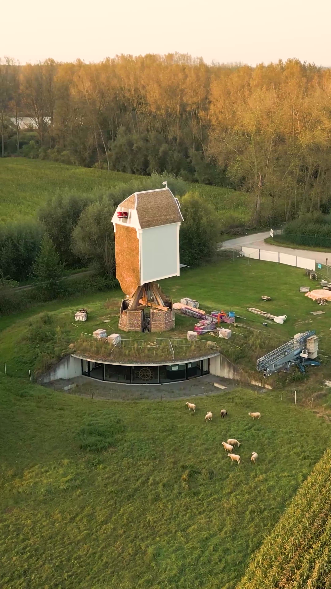 Vintage Windmill Undergoing Construction Stock Footage SBV-353202919 ...