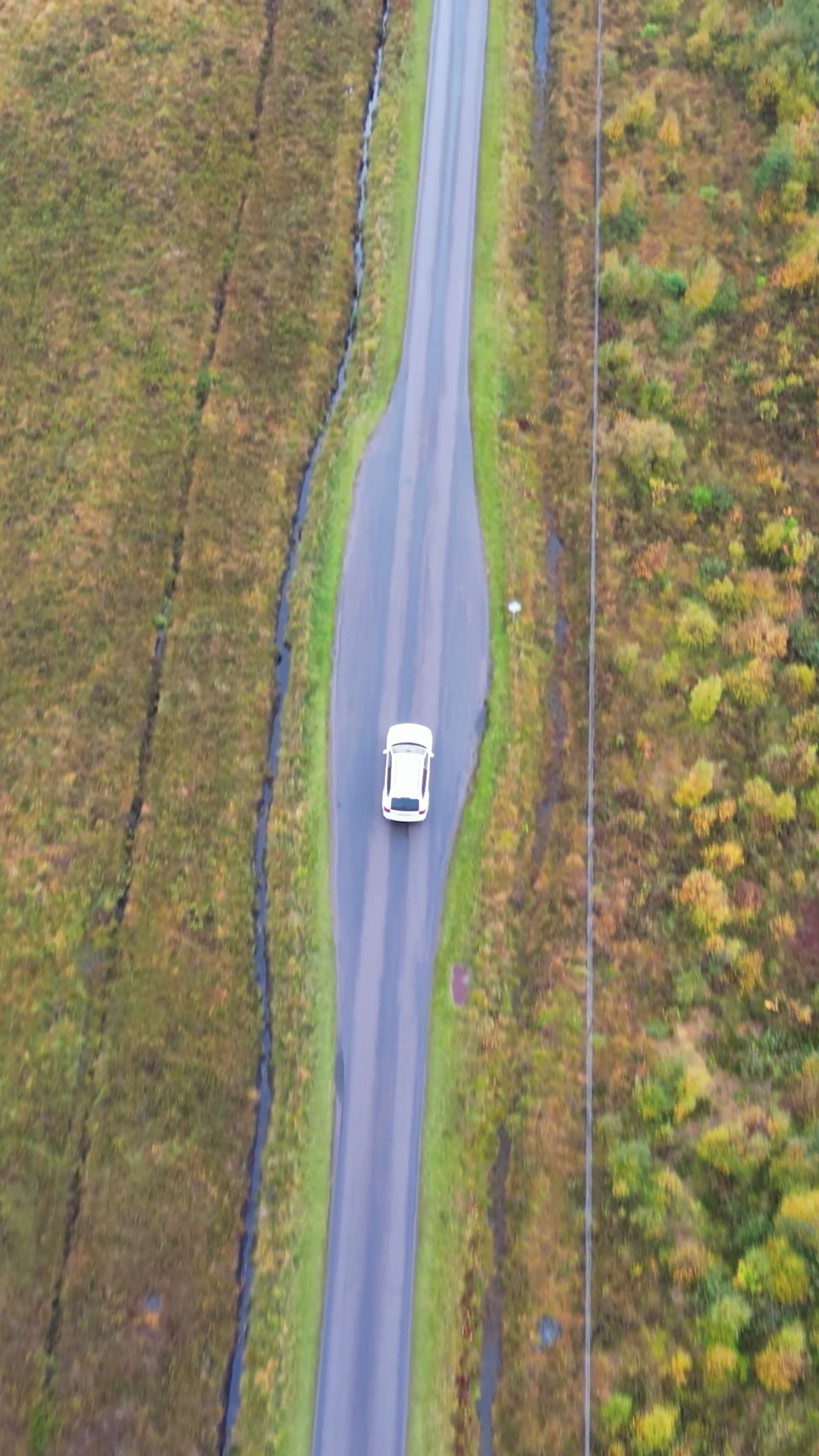 Bird's Eye Car Driving Remote Road Along Stock Footage SBV-353203111 ...