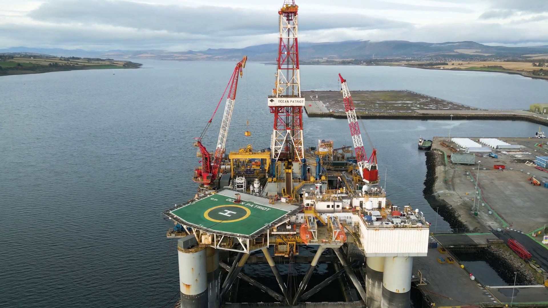 Noble Patriot Oil Rig Port Invergordon Scene Stock Footage SBV ...