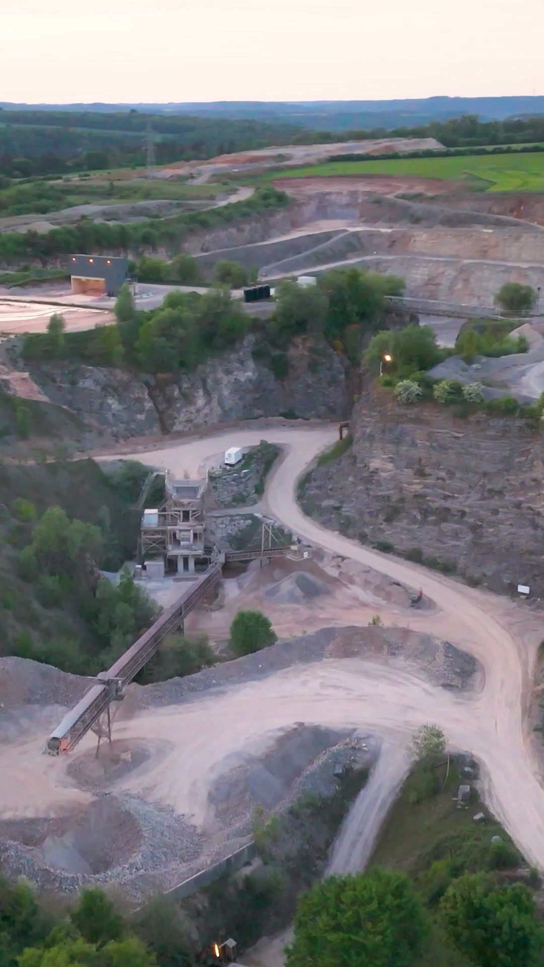 Quarry Machinery Structures Green Fields Stock Footage SBV-353266694 ...