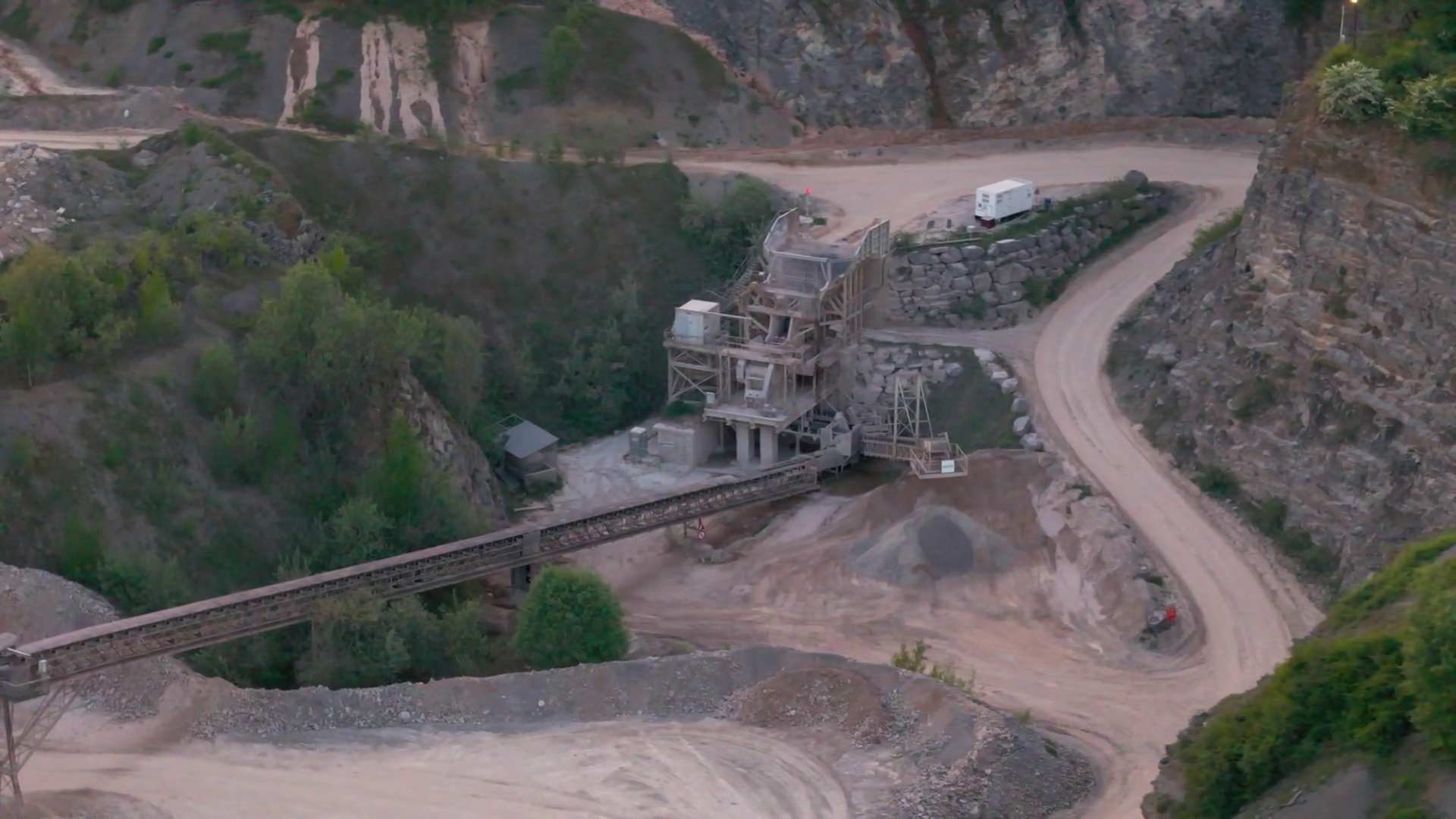 Quarry Heavy Machinery Crushers Conveyor Stock Footage SBV-352610329 ...