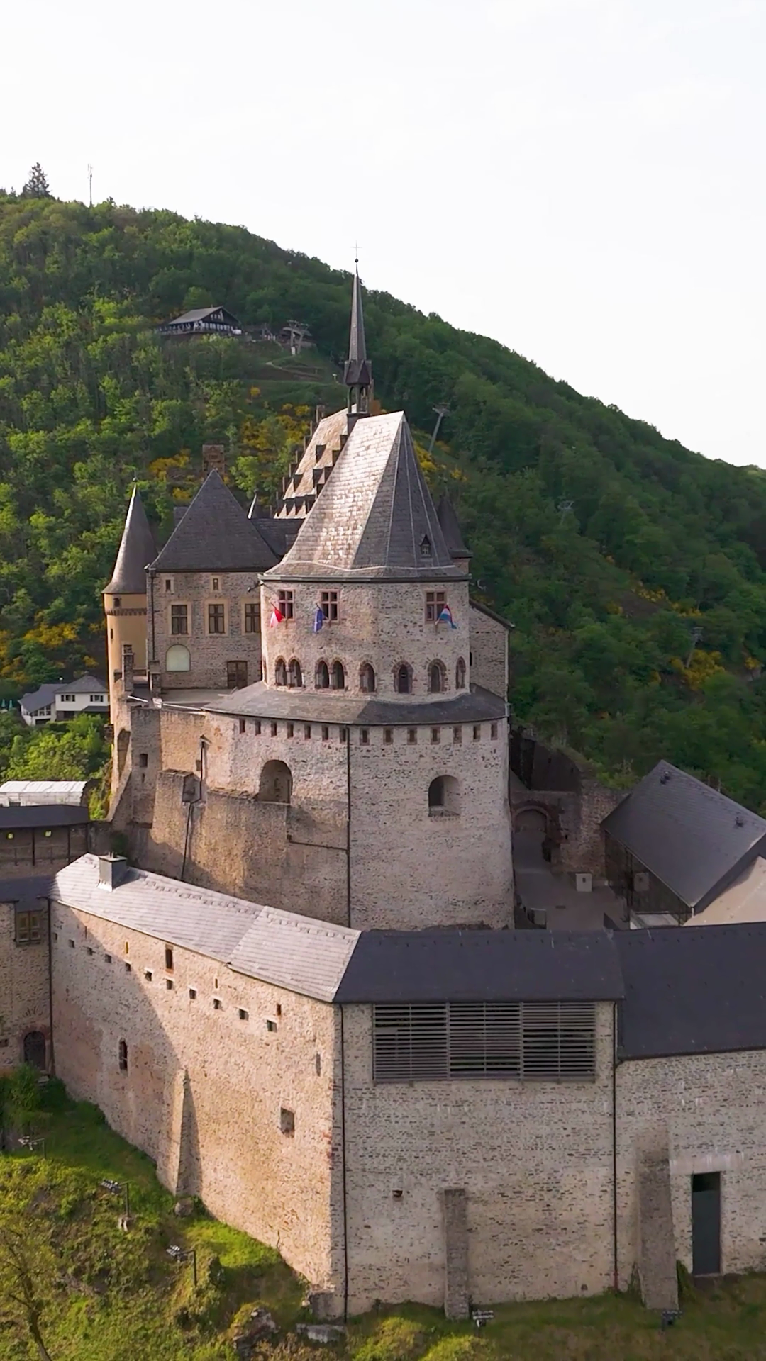 Upper Rooftop Vianden Castle Chateau De Stock Footage SBV-353267662 ...