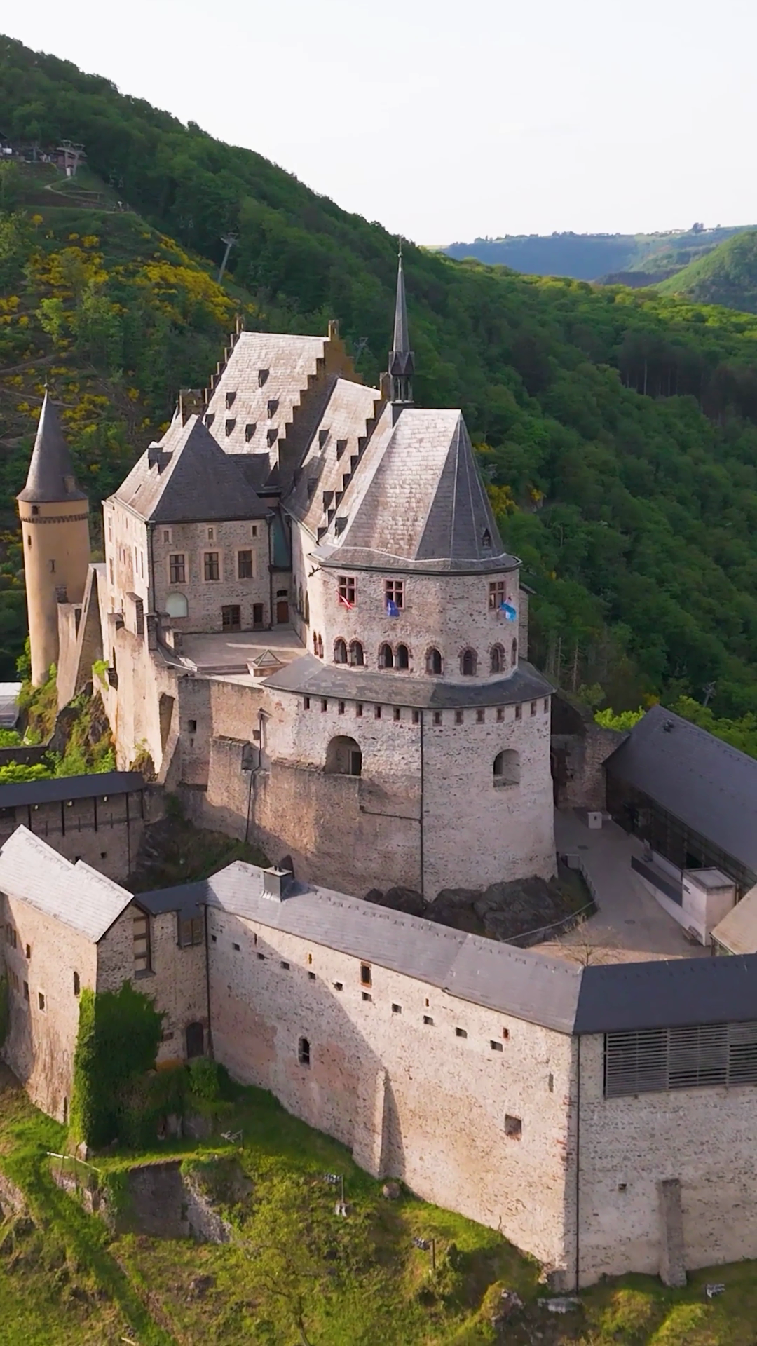 Upper Rooftop Vianden Castle Chateau De Stock Footage SBV-353267707 ...