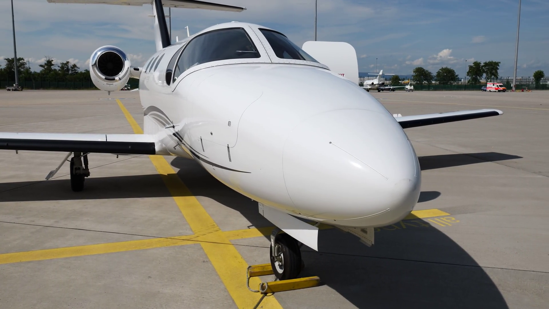 Moving Fuselage Executive Jet Parked Apron Stock Footage SBV-352237267 ...