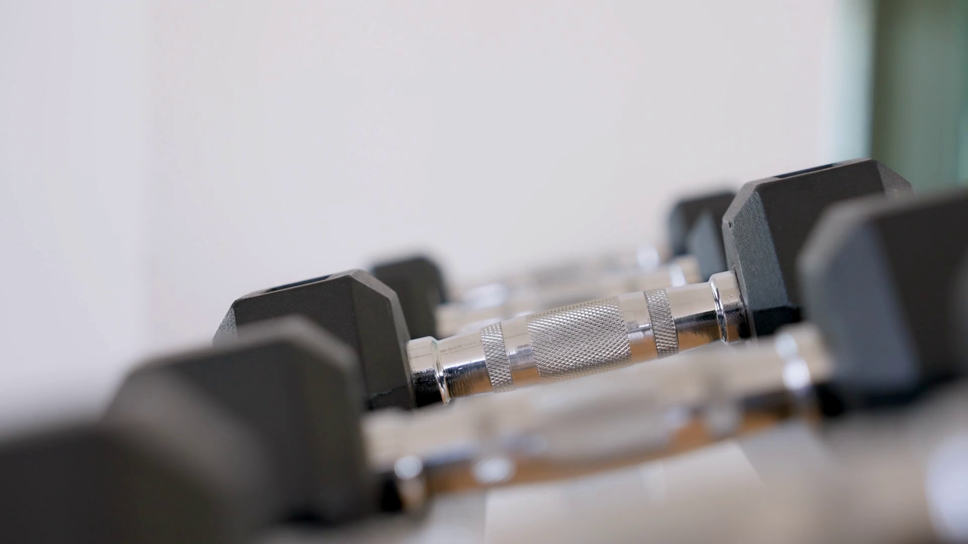 Black Dumbbell Row Set Hand Pickup Metal Stock Footage SBV347764124