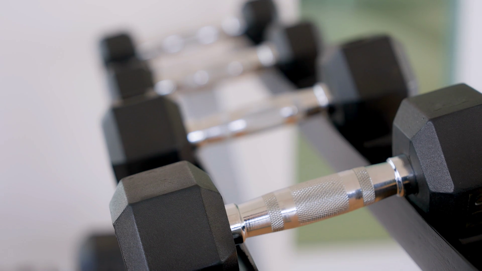 Black Dumbbell Row Set Hand Pickup Metal Stock Footage SBV347552712