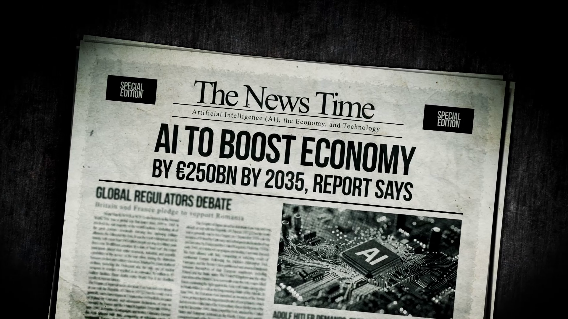 Ai To Boost Economy 250 Bn 2035 Report Says Stock Motion Graphics SBV ...