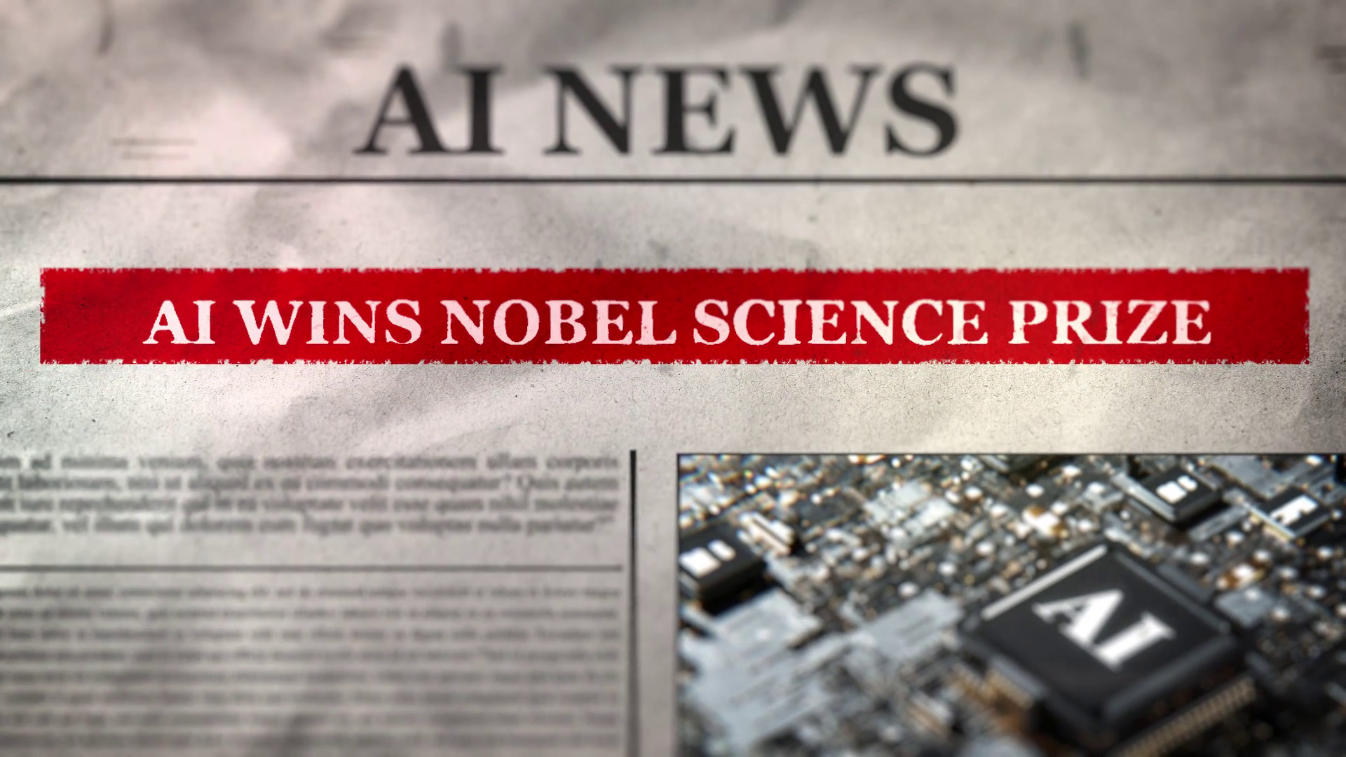 Ai Wins Nobel Science Prize Newspaper Stock Motion Graphics SBV ...