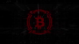 Bitcoin Logo Animation On Digital Background