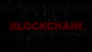 Blockchain Text Animation On Digital Background