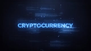 Cryptocurrency Word On Dynamic Technology Background