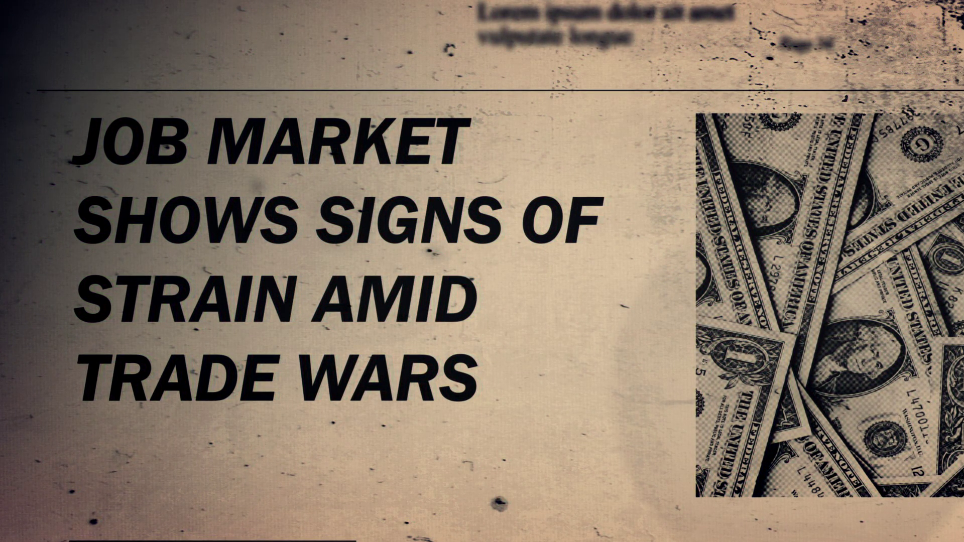 Job Market Shows Signs Of Strain Amid Trade Stock Motion Graphics SBV ...