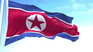 Korea North Horizontal Flag In The Sky Speed Waving