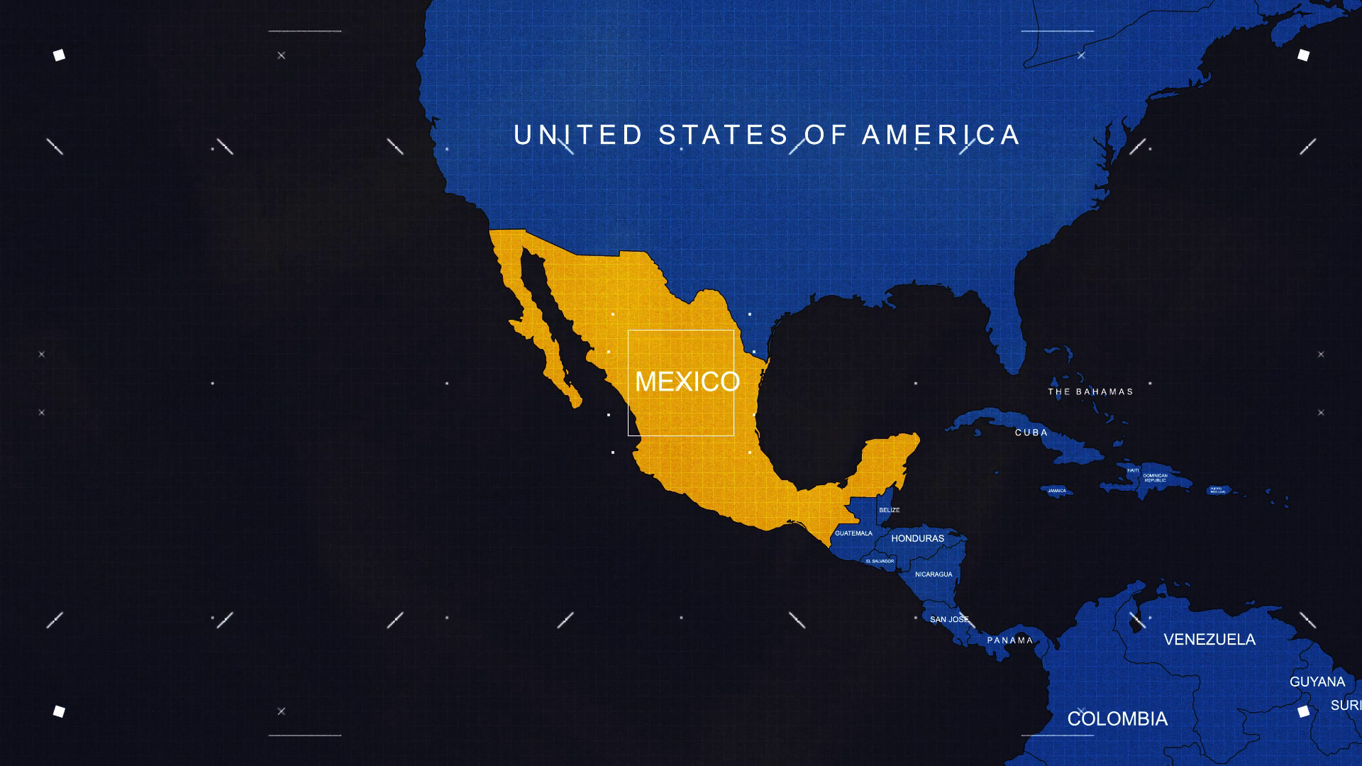 Mexico Yellow Blue Map In Breaking News Stock Motion Graphics SBV ...