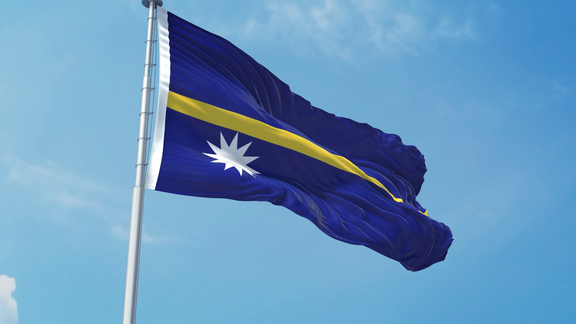 Nauru Realistic Flag Stock Motion Graphics SBV-348786021 - Storyblocks