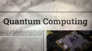 Quantum Computing Title On Digital Newspaper