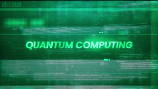Quantum Computing Word On Noise Glitch Error Technology Futuristic Data Background
