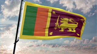 Sri Lanka Flag Background Realistic Waving In The Wind 4K
