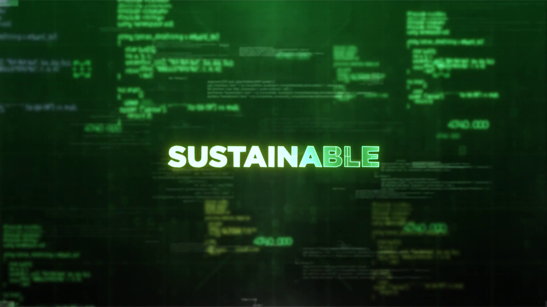 Sustainable Hologram Style Message On Green Stock Motion Graphics SBV ...