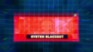 System Blackout Alert Terms On Satelite Map Background